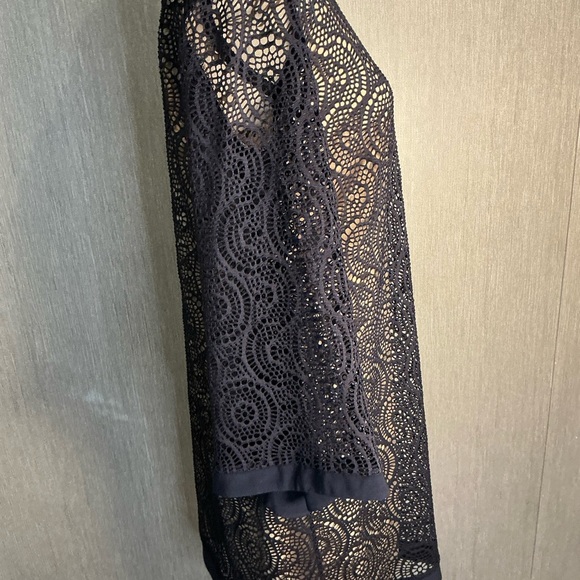 Emma & Michele Navy Lace Long Sleeve Dress Size Medium - Picture 10 of 12